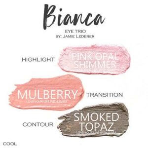 Bianca ShadowSense Trio, pink opal shimmer shadowsense, mulberry shadowsense, smoked topaz shadowsense
