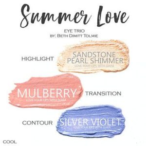 Summer Love shadowsense trio, sandstone pearl shimmer shadowsense, mulberry shadowsense, silver violet shadowsense