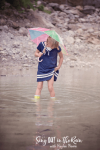 child in the rain