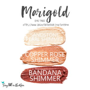 Marigold ShadowSense eye trio, sandstone pearl shimmer shadowsense, copper rose shimmer shadowsense, bandana shimmer shadowsense