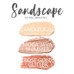 Sandscape Shadowsense eye trio, candlelight shadowsense, moca java shimmer shadowsense, rose gold glitter shadowsense