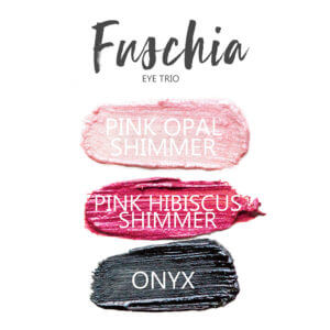 Fuschia Shadowsense eye trio, Pink Opal Shimmer shadowsense, LE Pink Hibiscus shimmer shadowsense, Onyx shadowsense