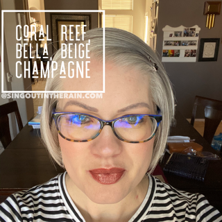 Bella LipSense, LipSense Mixology, Coral Reef LipSense, Beige Champagne LipSense
