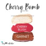 Sandstone pearl shimmer shadowsense, cherry blushsense, garnet shadowsense, cherry bomb trio