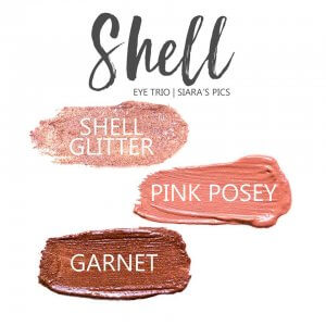 shell shadowsense eye trio, shell glitter shadowsense, pink posey shadowsense, garnet shadowsense