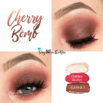Cherry Bomb Eye Trio, Sandstone Pearl Shimmer ShadowSense, Garnet ShadowSense, Cherry Blush