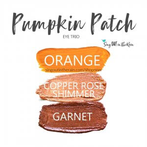 Pumpkin Patch Eye Trio, Orange ShadowSense, Copper Rose Shimmer ShadowSense, Garnet ShadowSense