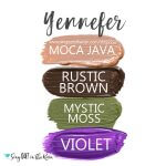 Yennefer Eye Quad, Moca Java Shadowsense, Rustic Brown Shadowsense, mystic moss Shadowsense, Violet Shadowsense