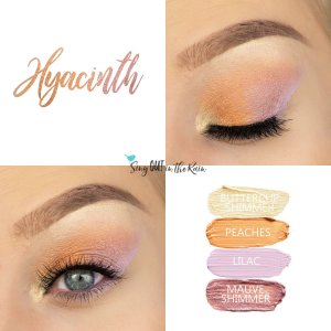 Hyacinth Eye Look, Buttercream Shimmer ShadowSense, Peaches ShadowSense, Lilac ShadowSense, Mauve Shimmer ShadowSense