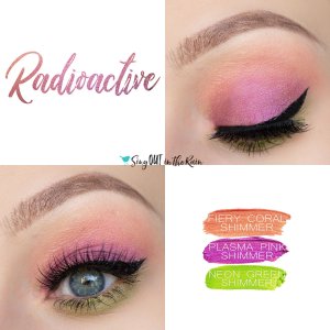 Radioactive Eye Trio, Fiery Coral Shimmer ShadowSense, Plasma Pink Shimmer ShadowSense, Neon Green Shimmer ShadowSense