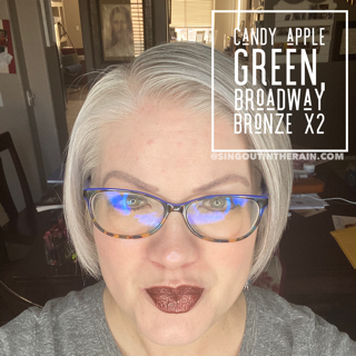 Candy Apple Green LipSense, LipSense Mixology, Broadway Bronze LipSense