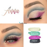 Anna Eye Look, Seafoam Shimmer SHadowsense, SeaBreeze Shimmer ShadowSense, Plasma Pink Shimmer ShadowSEnse, Onyx ShadowSense