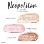 Neopolitan shadowsense trio, sandstone pearl shimmer shadowsense, pink opal shimmer shadowsense, moca java shimmer shadowsense
