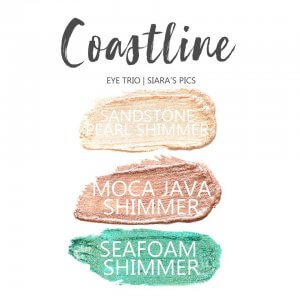 Coastline ShadowSense Eye Trio, Sandstone Pearl Shimmer Shadowsense, moca java shimmer shadowsense, seafoam shimmer shadowsense