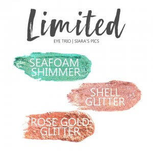 Limited ShadowSense Eye Trio, Seafoam Shimmer, Shell Glitter, Rose Gold Glitter ShadowSense