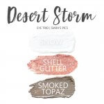 Desert Storm Eye Trio, Shell Glitter ShadowSense, Smoked Topaz ShadowSense, Snow ShadowSense